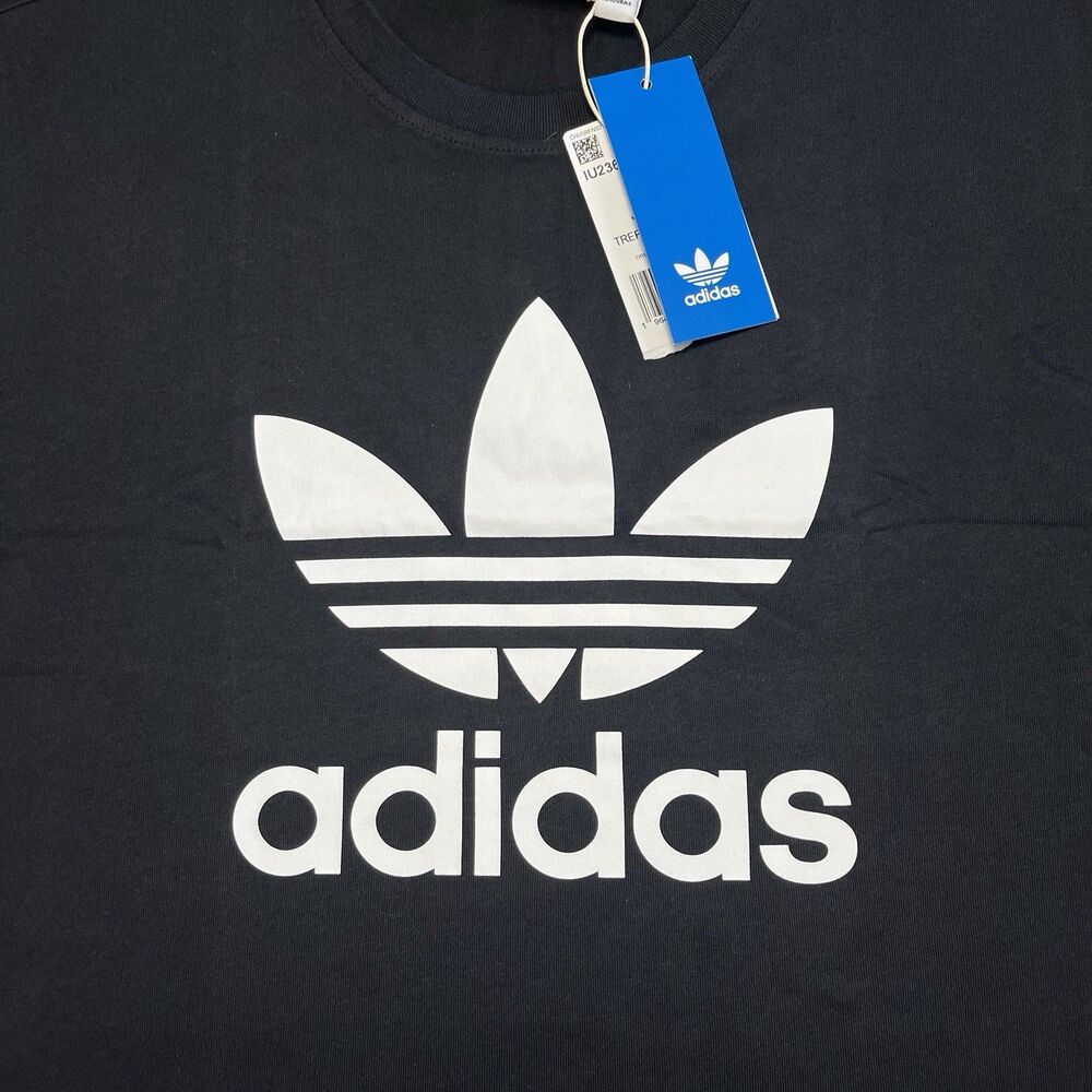 Adidas Originals Trefoil Logo Men's‎ Casual T-Shirt Black Size M - Picture 3 of 8